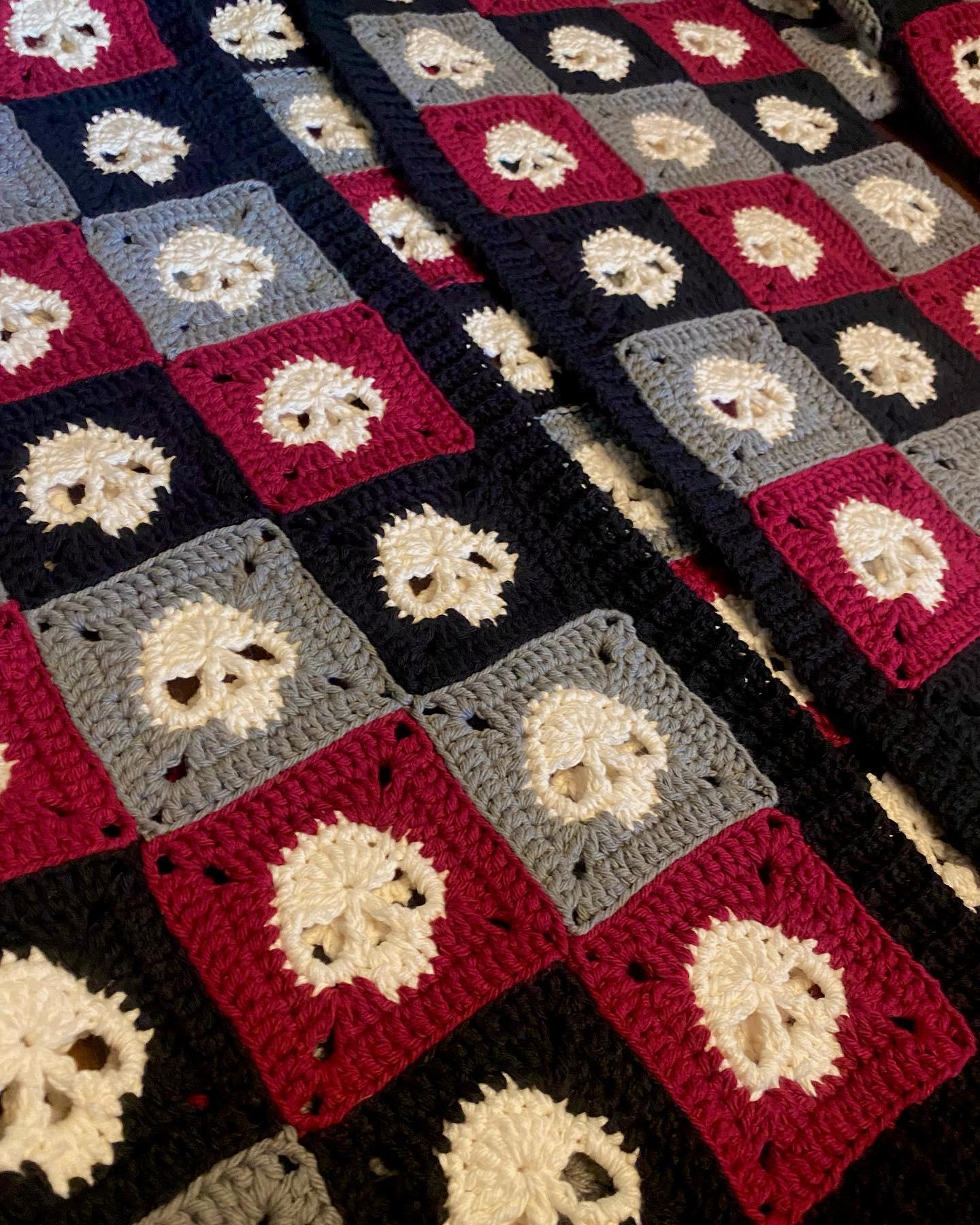 Granny Square Skull Sweater Crochet Pattern