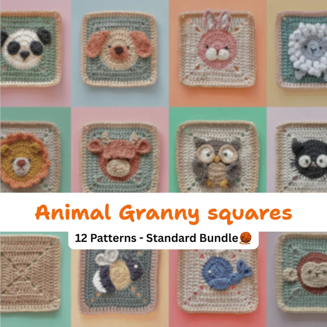Animal Granny Squares - Crochet Patterns (incl. video)