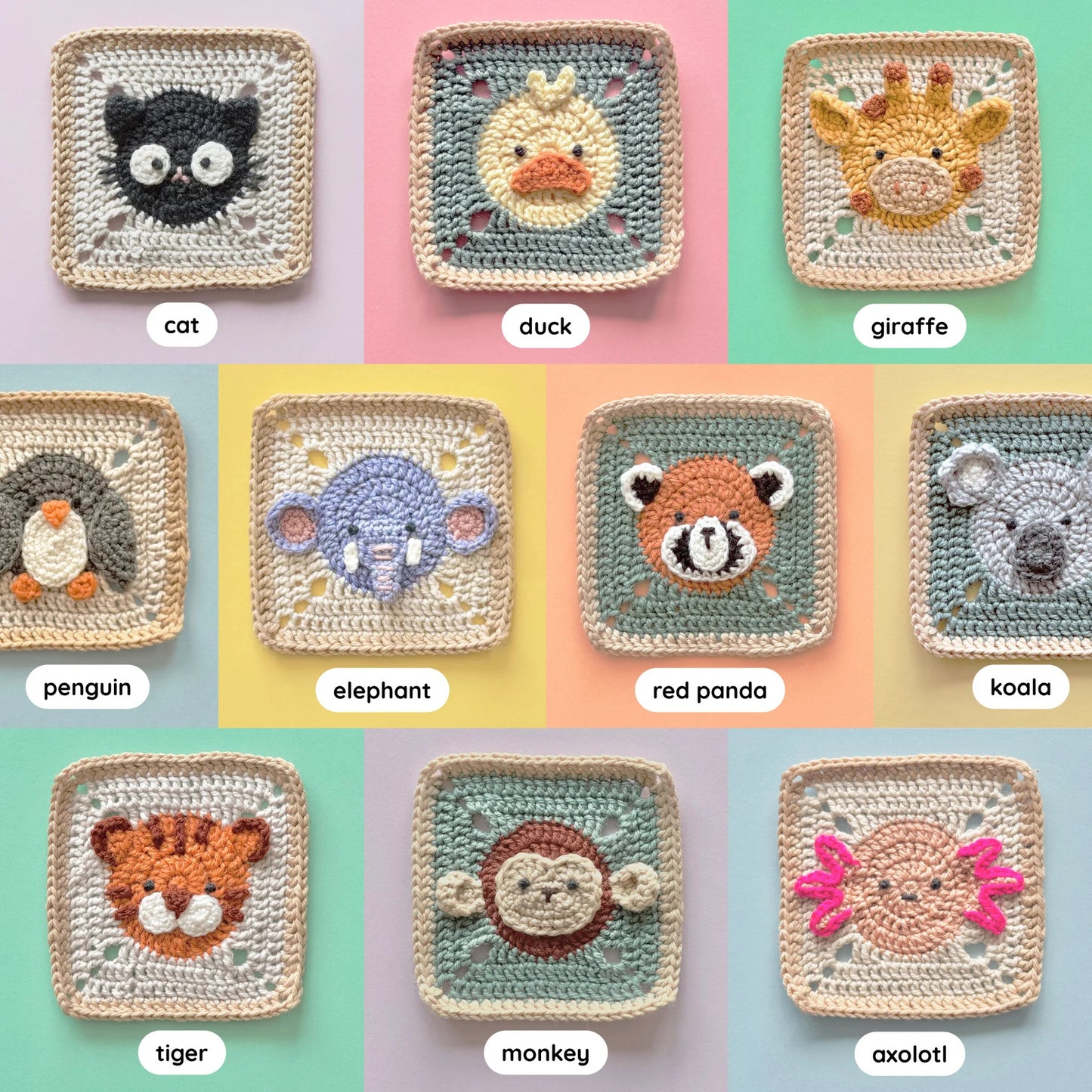 Baby Blanket Crochet Pattern with 20 Animals