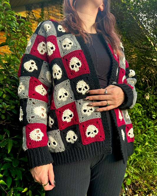 Granny Square Skull Sweater Crochet Pattern
