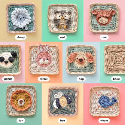 Animal Granny Squares - Crochet Patterns (incl. video)